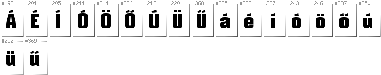 Węgierski - Dodatkowe glify w foncie Mikodacs