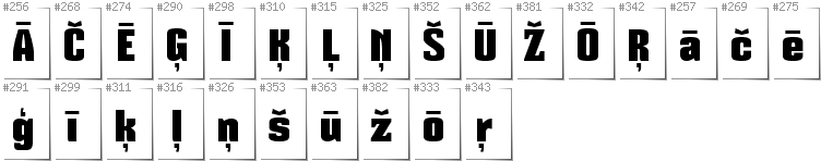 Latvian - Additional glyphs in font Mikodacs