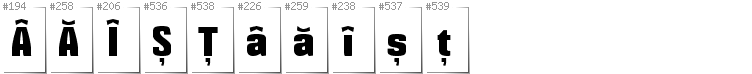 Romanian - Additional glyphs in font Mikodacs