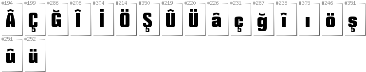 Turkish - Additional glyphs in font Mikodacs