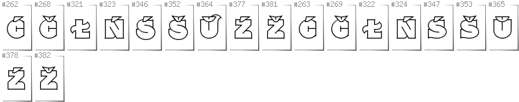 Białoruski Łacinka - Dodatkowe glify w foncie Namskout