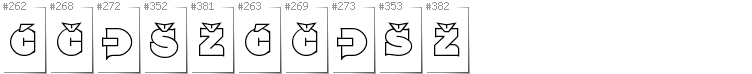 Bosnian - Additional glyphs in font Namskout