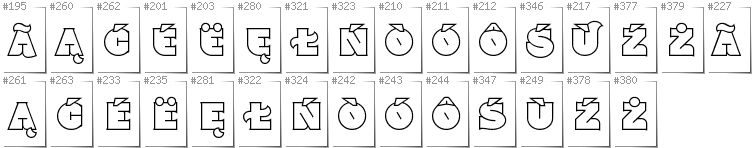 Kashubian - Additional glyphs in font Namskout