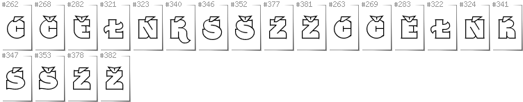 Lower Sorbian - Additional glyphs in font Namskout