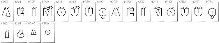 Spanish - Additional glyphs in font Namskout