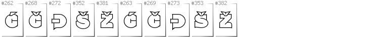 Chorwacki - Dodatkowe glify w foncie Namskout