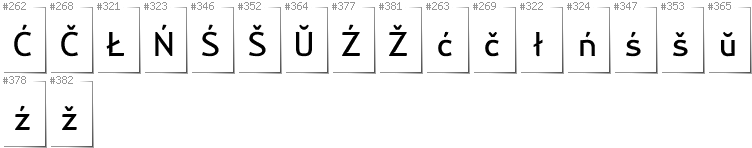 Weißrussisch Lacinka - Zusätzliche Zeichen in der Schrift Nikodecs