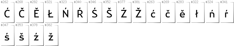 Lower Sorbian - Additional glyphs in font Nikodecs