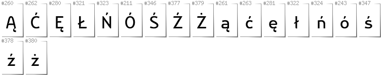 Polish - Additional glyphs in font Nikodecs