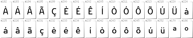 Portugiesisch - Zusätzliche Zeichen in der Schrift Nikodecs