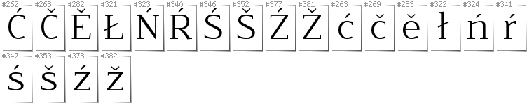 Lower Sorbian - Additional glyphs in font NoName02