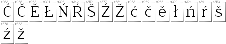 Upper Sorbian - Additional glyphs in font NoName02