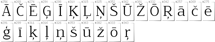 Latvian - Additional glyphs in font NoName02