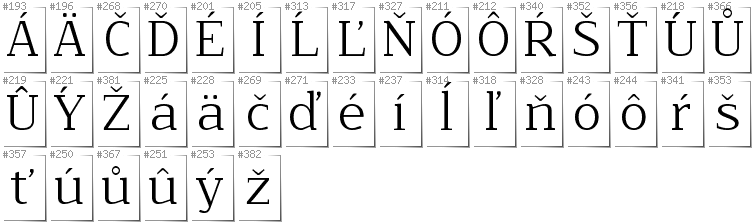 Slowakisch - Zusätzliche Zeichen in der Schrift NoName02