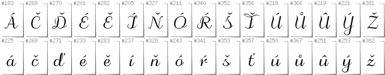 Tschechisch - Zusätzliche Zeichen in der Schrift Odstemplik