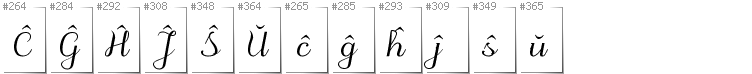 Esperanto - Additional glyphs in font Odstemplik