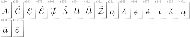 Litauisch - Zusätzliche Zeichen in der Schrift Odstemplik