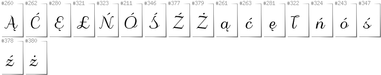 Polish - Additional glyphs in font Odstemplik