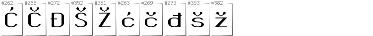 Bosnian - Additional glyphs in font Okolaks