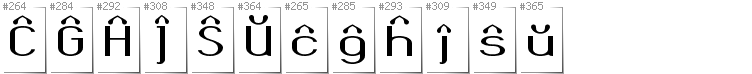 Esperanto - Additional glyphs in font Okolaks