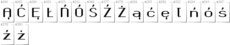 Polish - Additional glyphs in font Okolaks