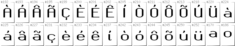Portugese - Additional glyphs in font Okolaks