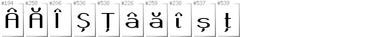 Romanian - Additional glyphs in font Okolaks