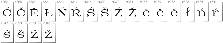 Niedersorbisch - Zusätzliche Zeichen in der Schrift Prida01