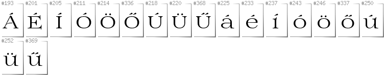 Ungarisch - Zusätzliche Zeichen in der Schrift Prida01