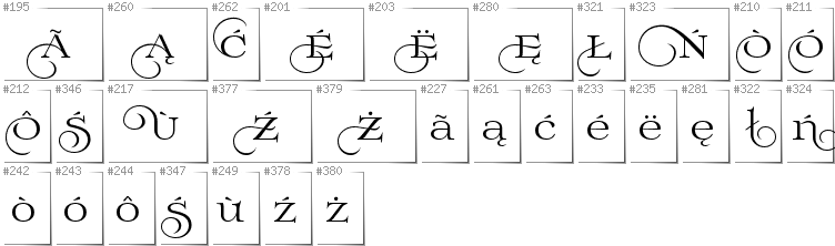 Kaschubisch - Zusätzliche Zeichen in der Schrift Prida02Calt