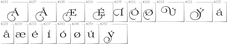 Dänisch - Zusätzliche Zeichen in der Schrift Prida02Calt