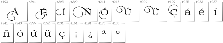 Spanisch - Zusätzliche Zeichen in der Schrift Prida02Calt