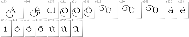 Hungarian - Additional glyphs in font Prida02Calt