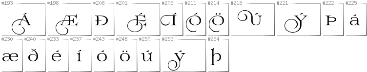 Isländisch - Zusätzliche Zeichen in der Schrift Prida02Calt