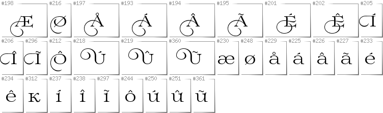 Greenlandic - Additional glyphs in font Prida02Calt