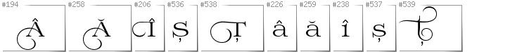 Rumuński - Dodatkowe glify w foncie Prida02Calt