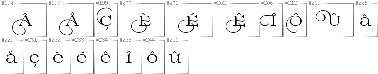 Walloon - Additional glyphs in font Prida02Calt