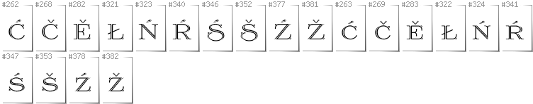 Lower Sorbian - Additional glyphs in font Prida36