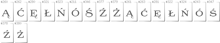 Polish - Additional glyphs in font Prida36