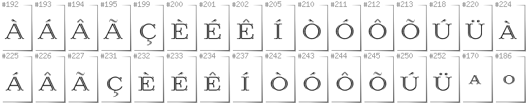 Portugese - Additional glyphs in font Prida36