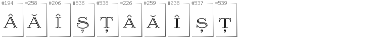 Romanian - Additional glyphs in font Prida36