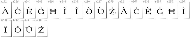 Maltese - Additional glyphs in font Prida61