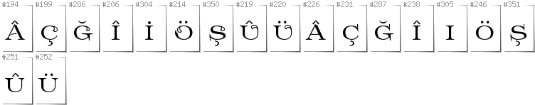 Turecki - Dodatkowe glify w foncie Prida61