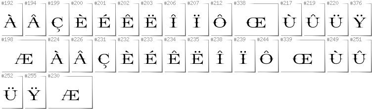 Französisch - Zusätzliche Zeichen in der Schrift Prida65