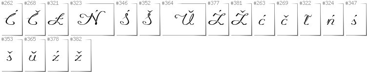 Belarusan Lacinka - Additional glyphs in font Promocyja