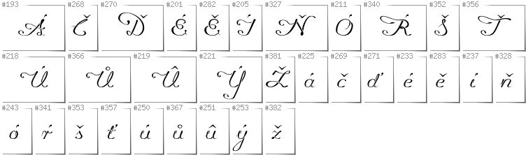 Czech - Additional glyphs in font Promocyja