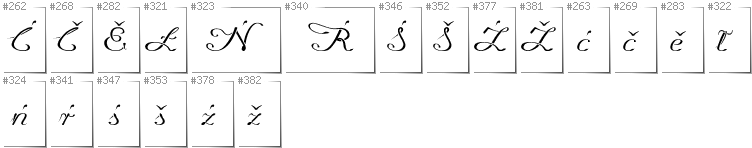 Lower Sorbian - Additional glyphs in font Promocyja