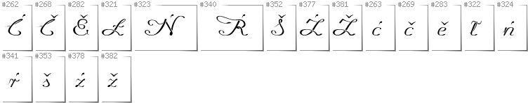 Upper Sorbian - Additional glyphs in font Promocyja