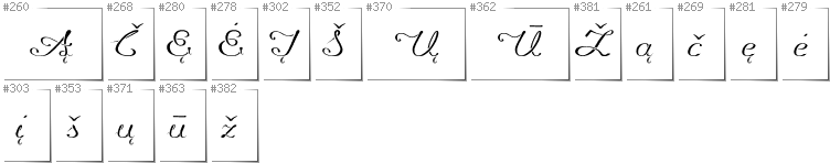 Lithuanian - Additional glyphs in font Promocyja