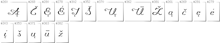 Litauisch - Zusätzliche Zeichen in der Schrift Promocyja